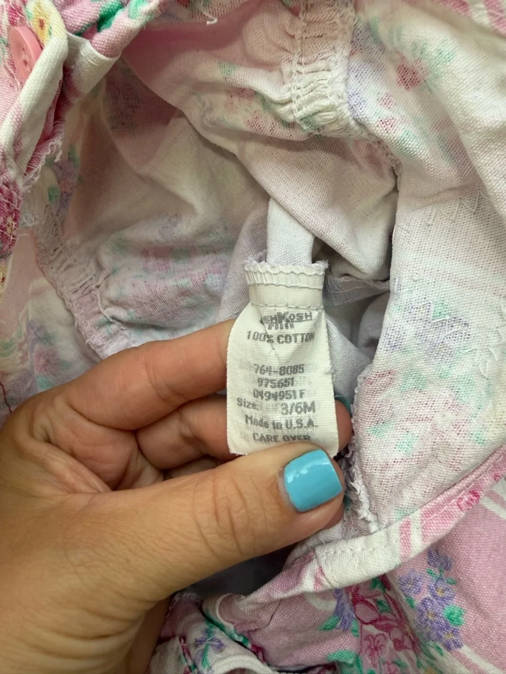 Vintage Oshkosh B’gosh Floral bubble‎ romper size 3-6 months
